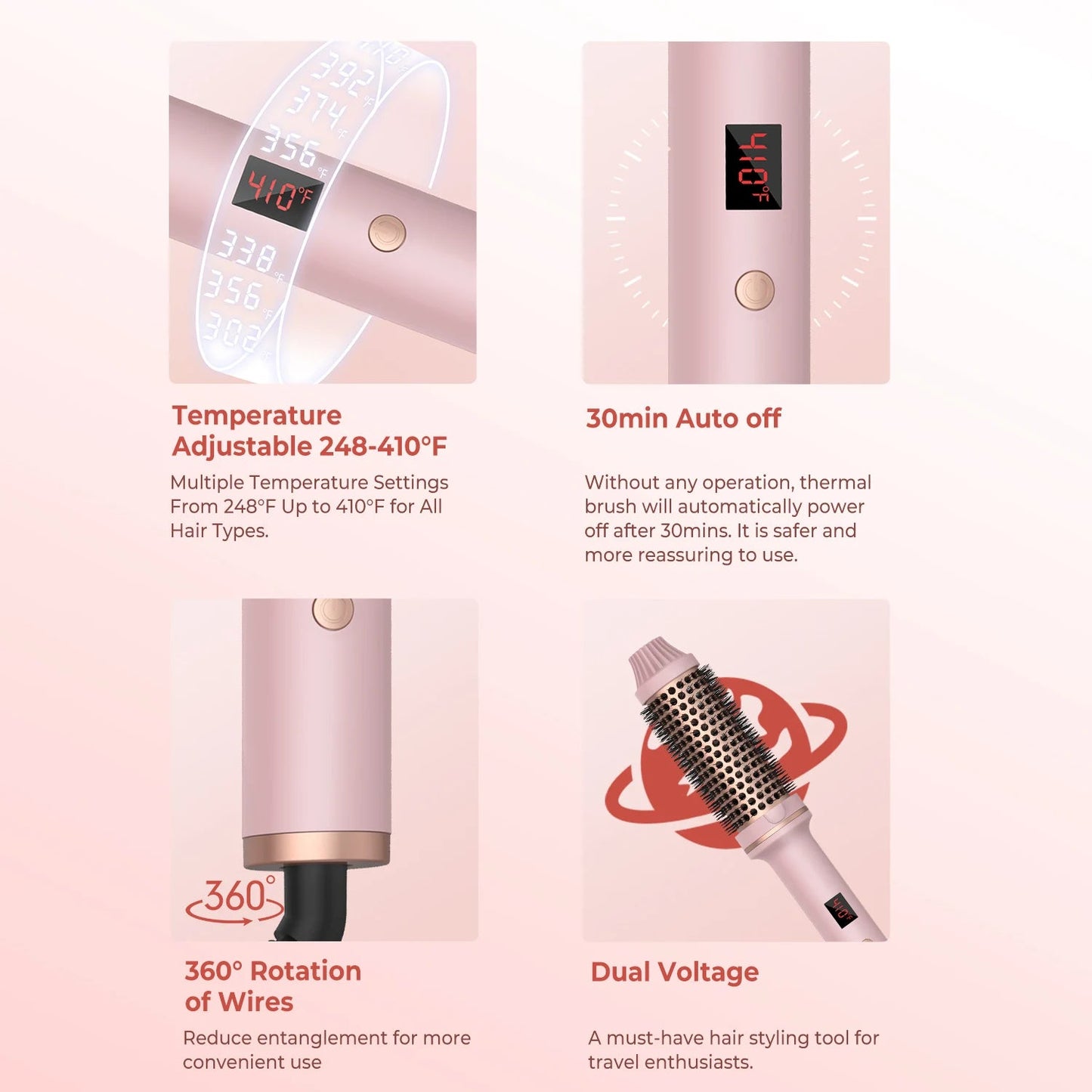 1.5 Inch Thermal Brush Curling Iron Brush - Glowstyler