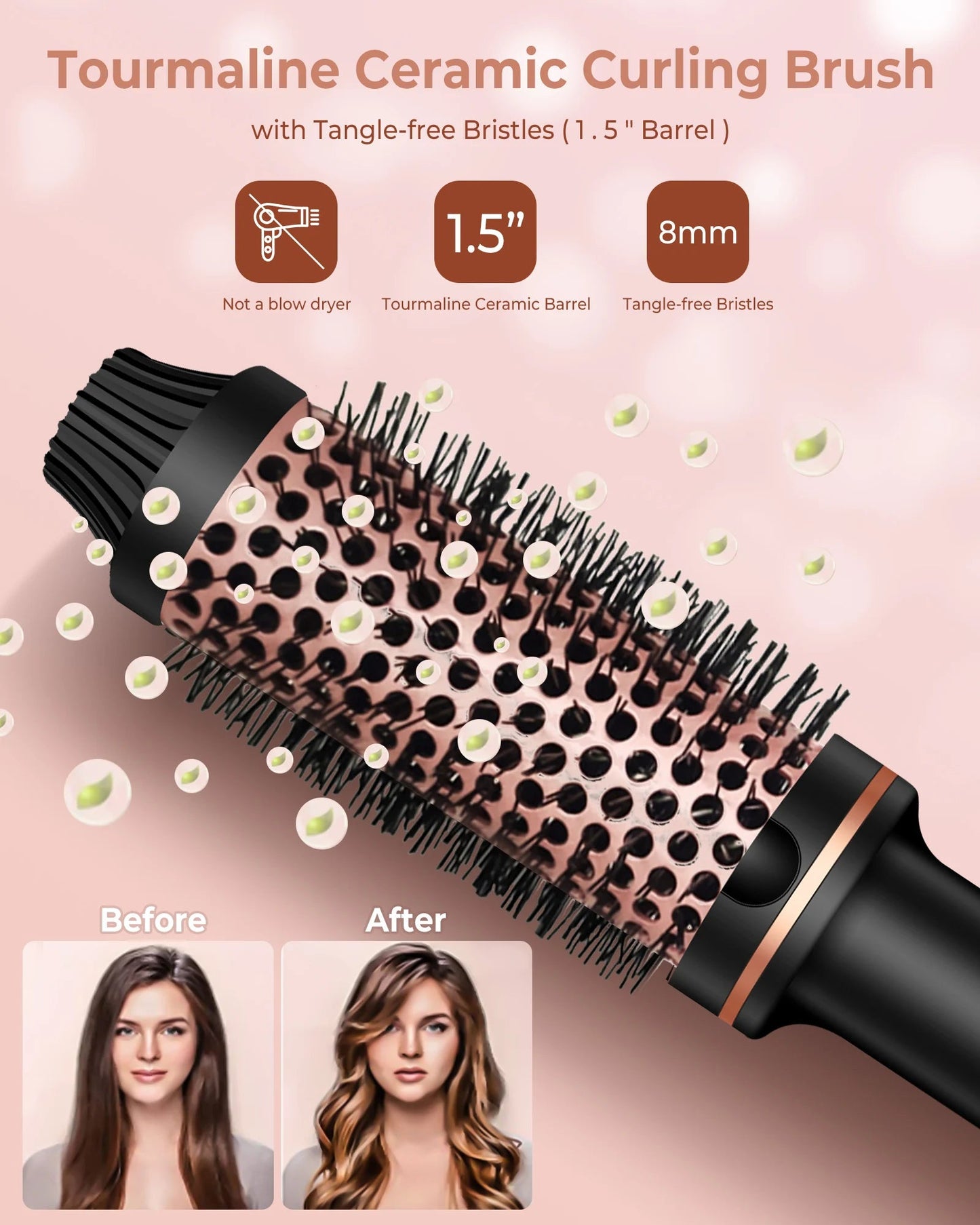 1.5 Inch Thermal Brush Curling Iron Brush - Glowstyler