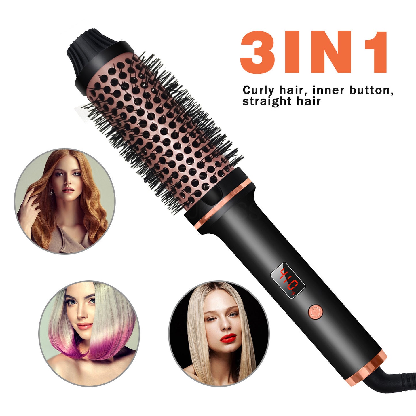1.5 Inch Hair Curling Iron Brush