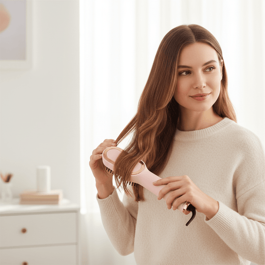 3 - in - 1 Negative Ion Hair Dryer Brush – Hot Air Styler, Straightener & Volumizer - Glowstyler