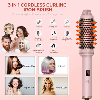 1.5 Inch Thermal Brush Curling Iron Brush - Glowstyler