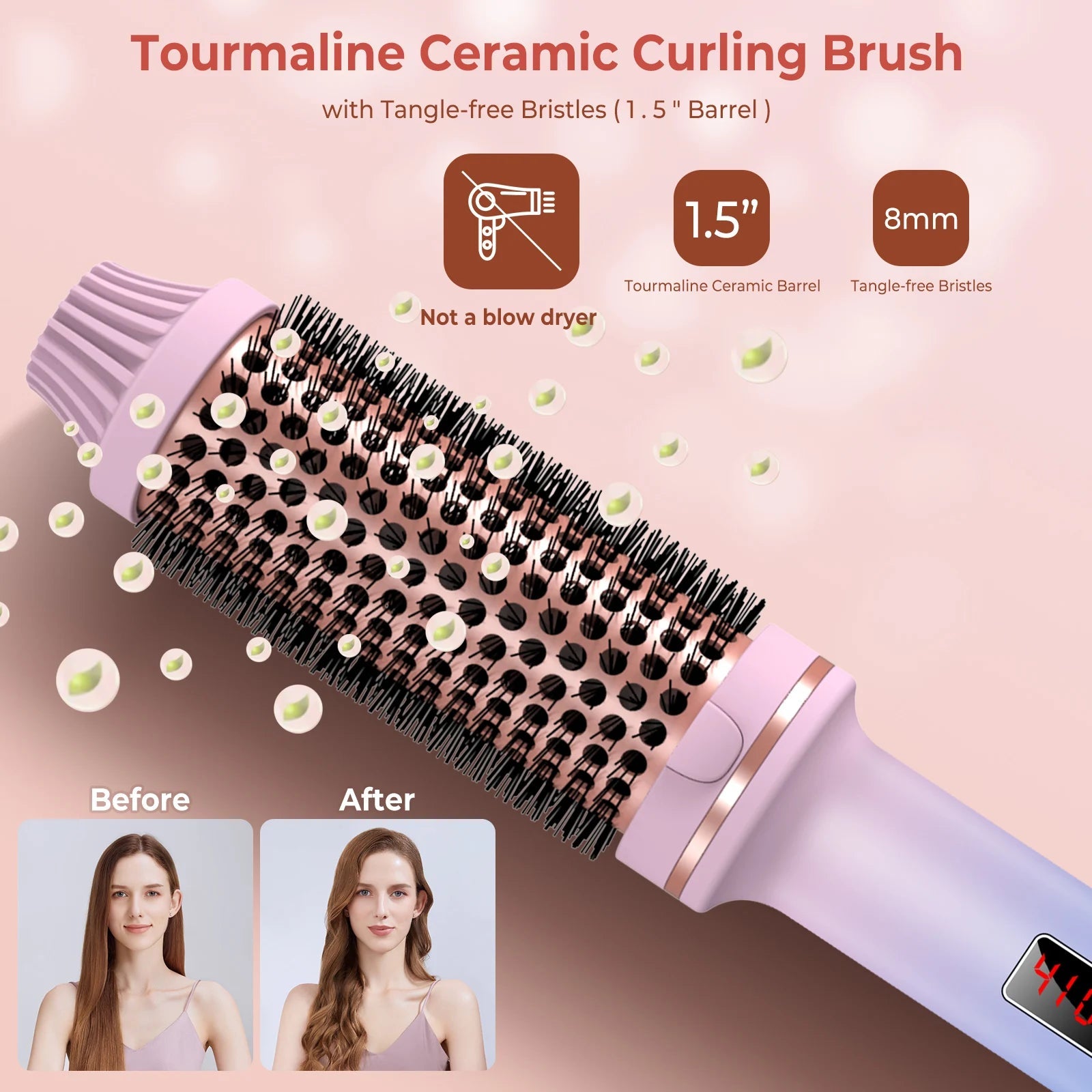 1.5 Inch Thermal Brush Curling Iron Brush - Glowstyler