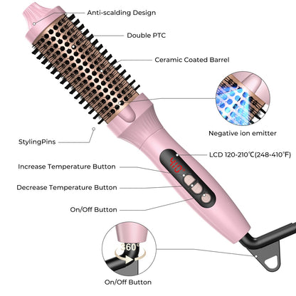 1.5 Inch Thermal Brush Curling Iron Brush - Glowstyler