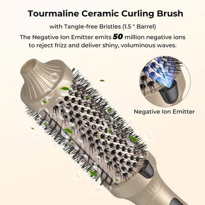 1.5 Inch Thermal Brush Curling Iron Brush - Glowstyler