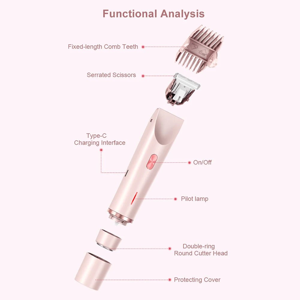 2 in 1 Painless Bikini & Facial Hair Trimmer - Glowstyler