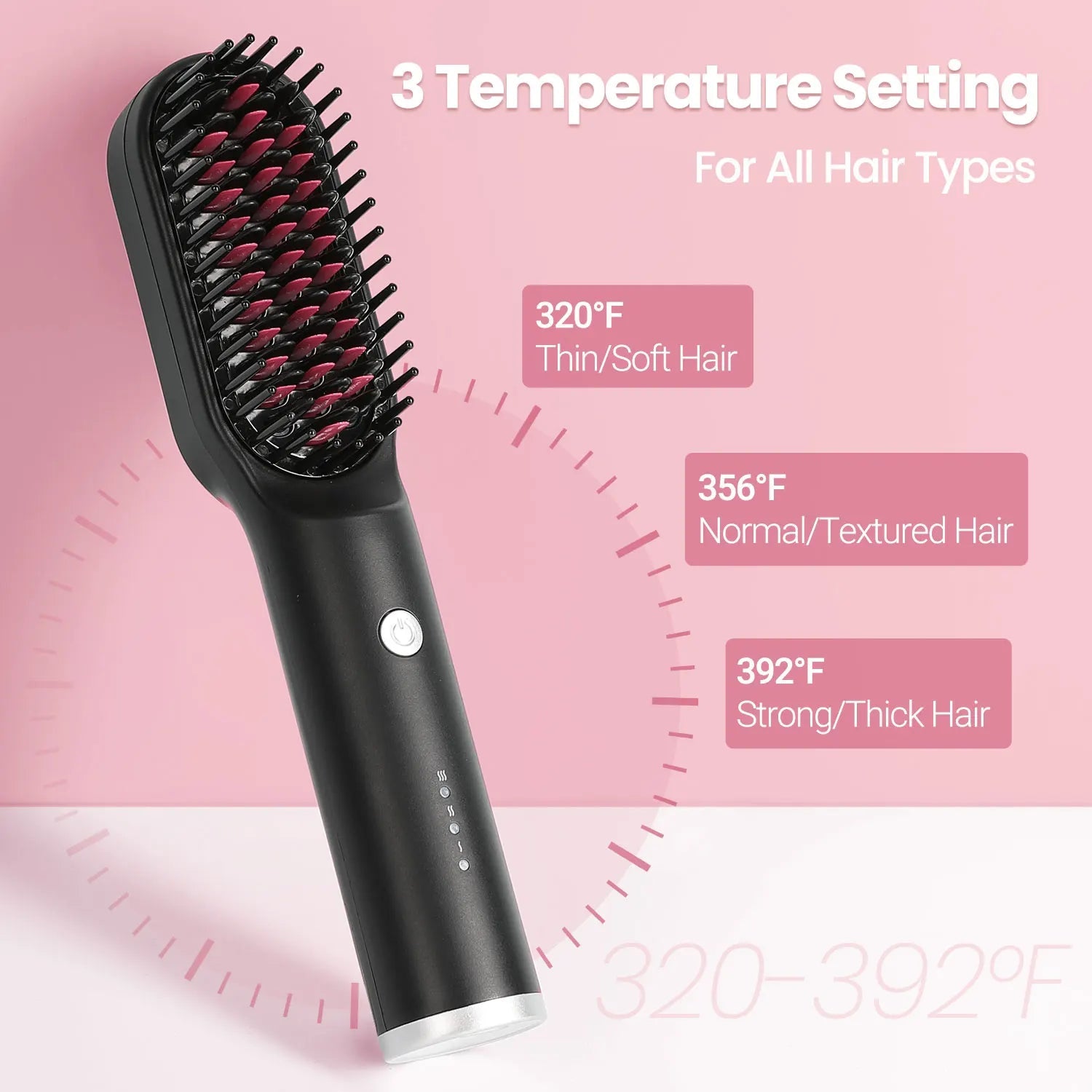3 - in - 1 Negative Ion Hair Dryer Brush – Hot Air Styler, Straightener & Volumizer - Glowstyler