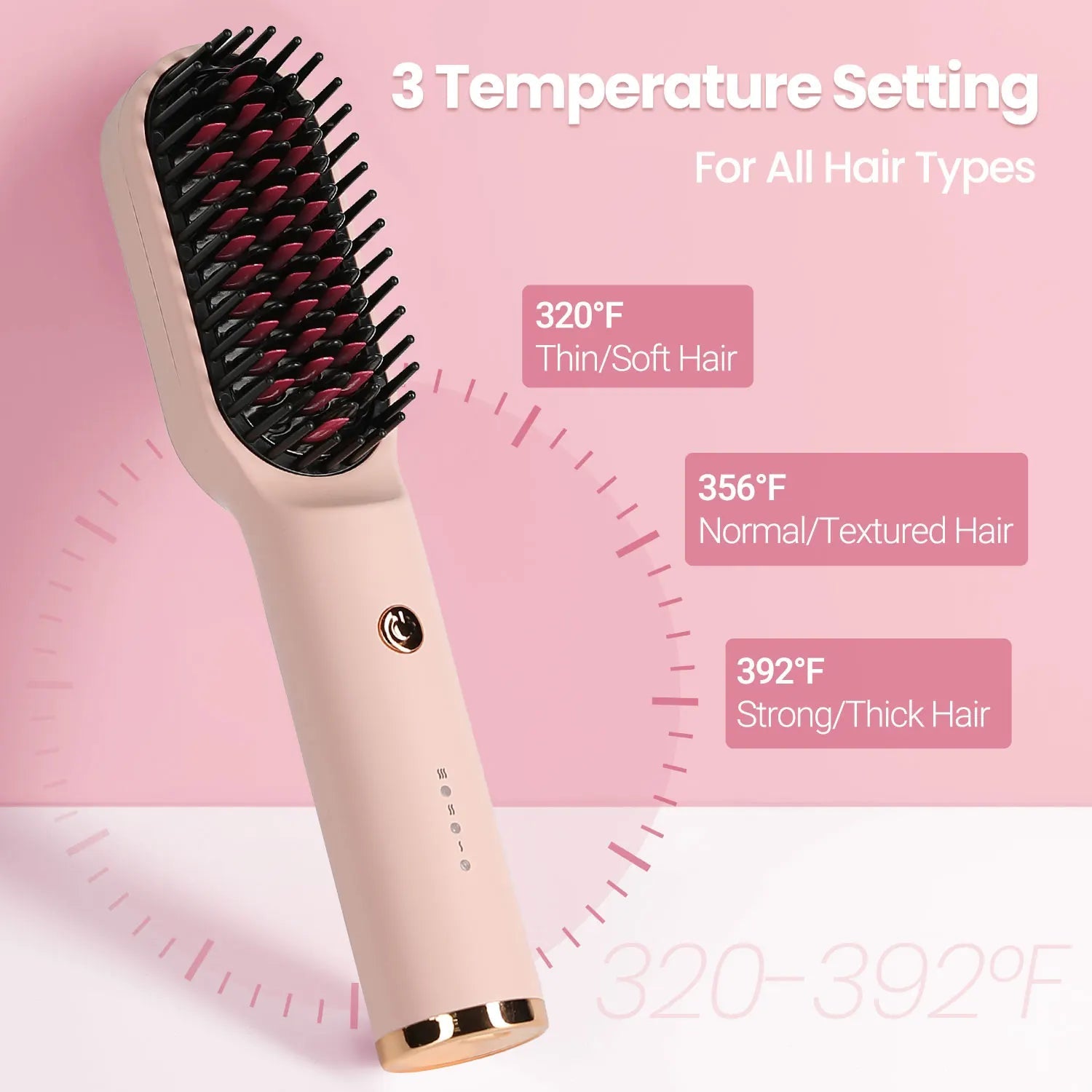 3 - in - 1 Negative Ion Hair Dryer Brush – Hot Air Styler, Straightener & Volumizer - Glowstyler