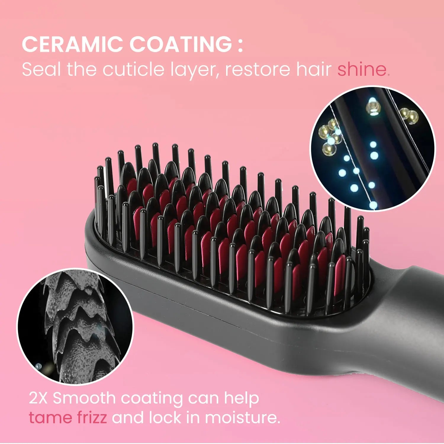 3 - in - 1 Negative Ion Hair Dryer Brush – Hot Air Styler, Straightener & Volumizer - Glowstyler