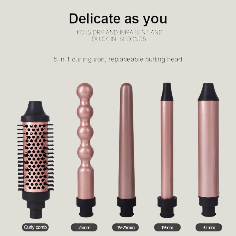 5 - in - 1 Automatic Curling Iron & Straightener Brush - Glowstyler