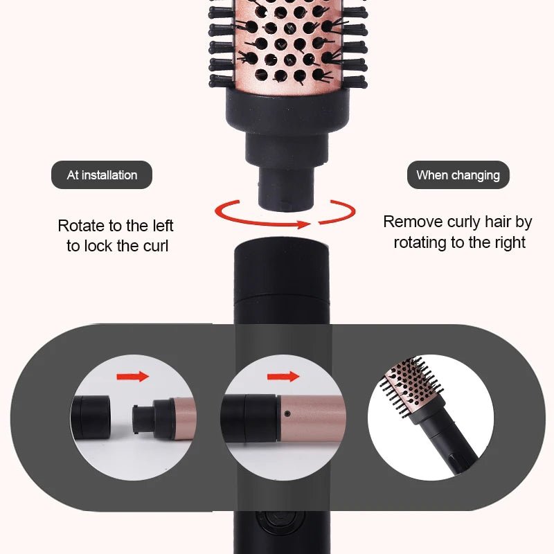 5 - in - 1 Automatic Curling Iron & Straightener Brush - Glowstyler