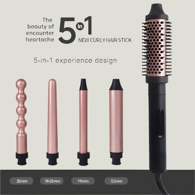 5 - in - 1 Automatic Curling Iron & Straightener Brush - Glowstyler