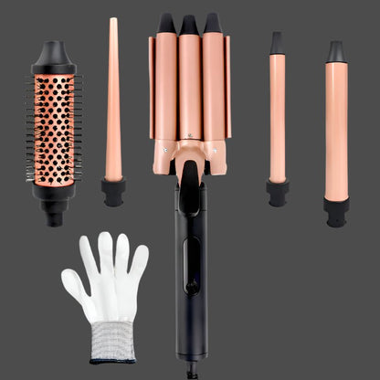 5 - in - 1 Automatic Curling Iron & Straightener Brush - Glowstyler