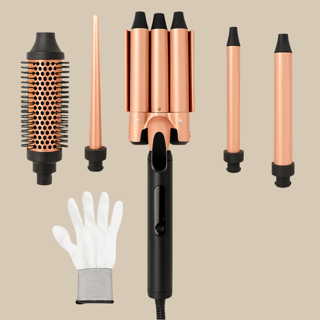 5 - in - 1 Automatic Curling Iron & Straightener Brush - Glowstyler