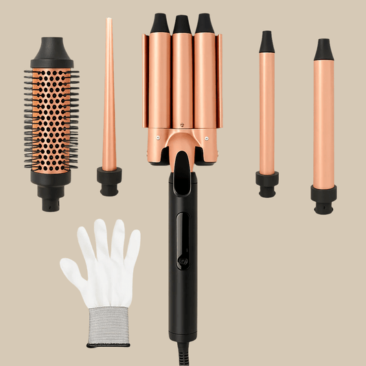 5 - in - 1 Automatic Curling Iron & Straightener Brush - Glowstyler