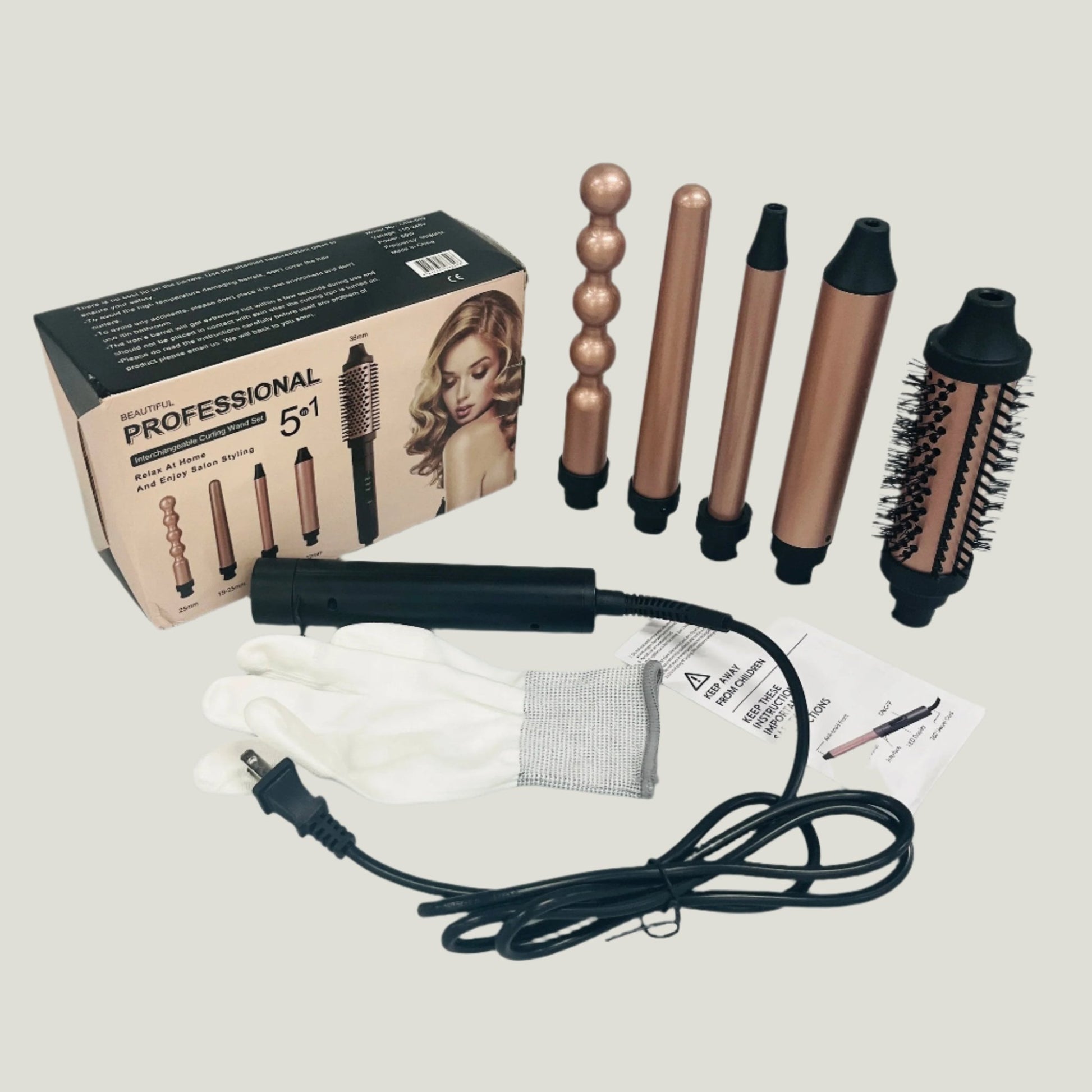5 - in - 1 Automatic Curling Iron & Straightener Brush - Glowstyler