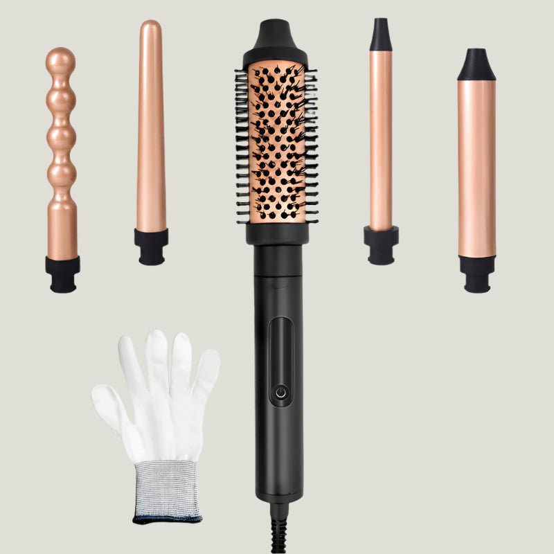 5 - in - 1 Automatic Curling Iron & Straightener Brush - Glowstyler