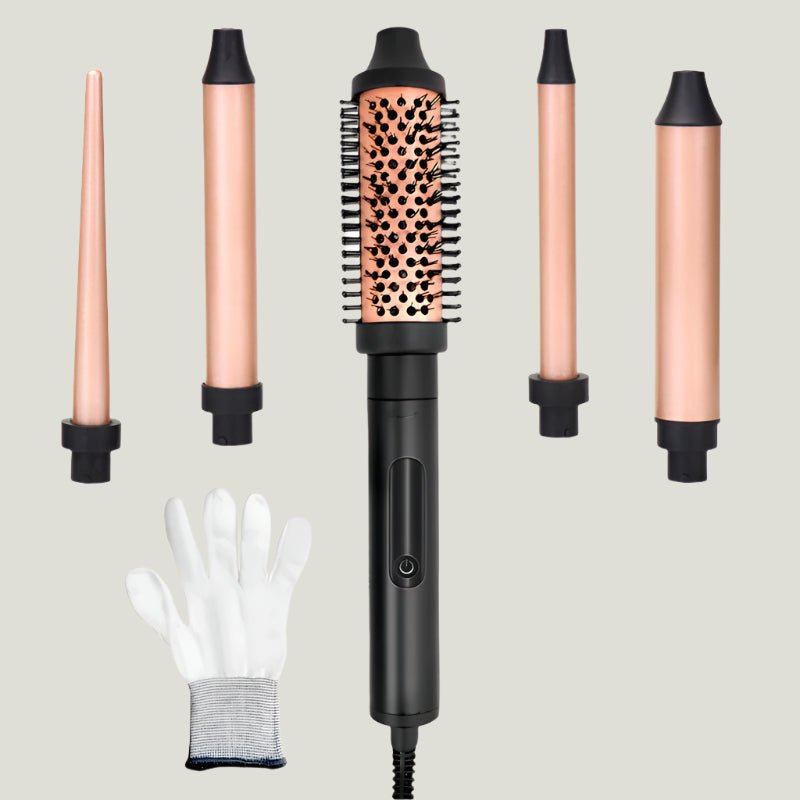 5 - in - 1 Automatic Curling Iron & Straightener Brush - Glowstyler