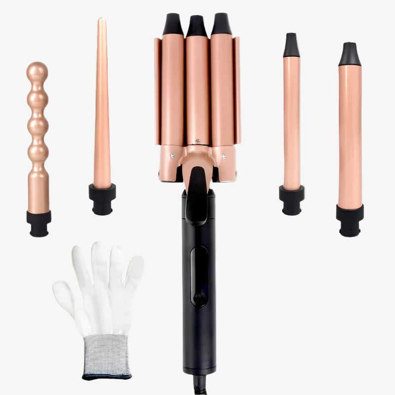 5 - in - 1 Automatic Curling Iron & Straightener Brush - Glowstyler