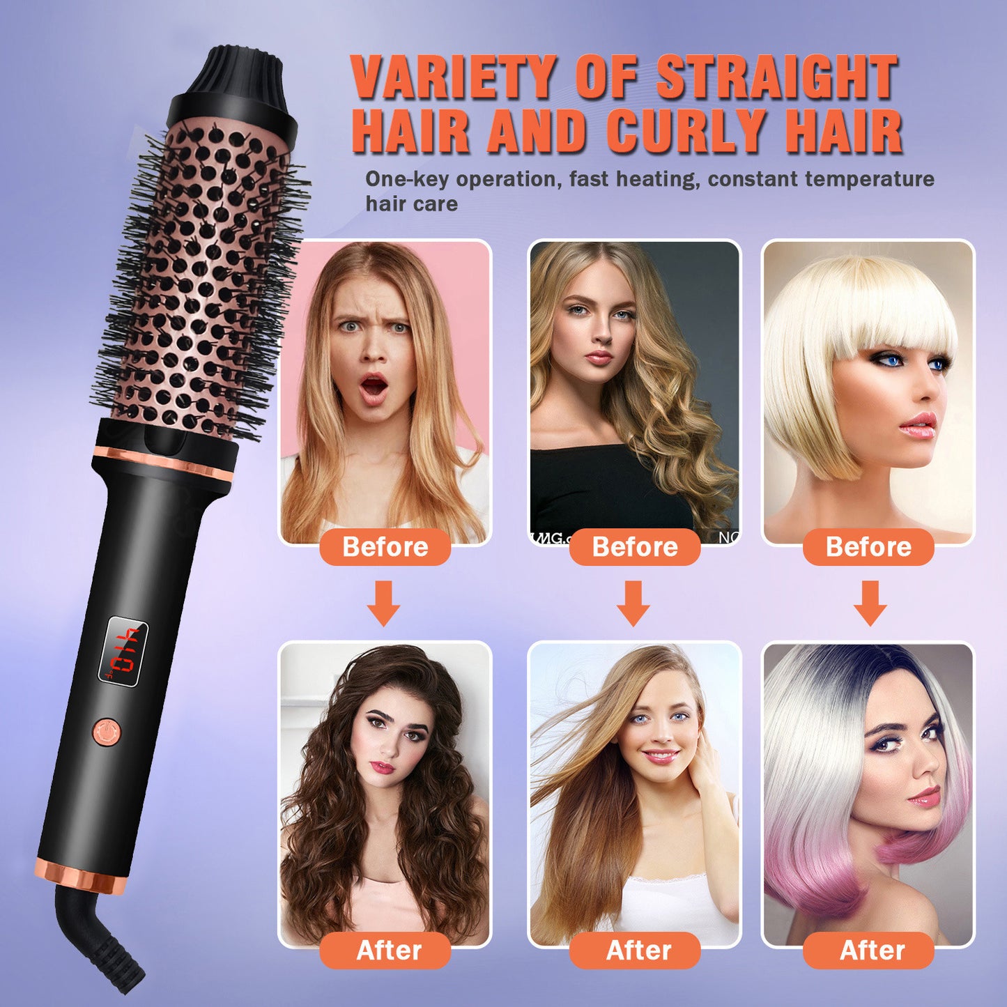 1.5 Inch Hair Curling Iron Brush