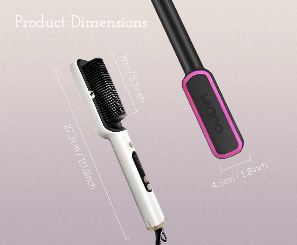 Hair Straightener Brush with Six Temperature Settings - Glowstyler