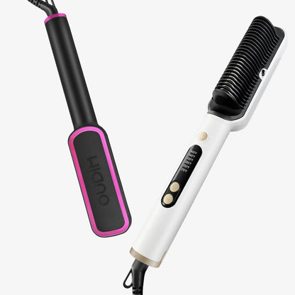 Hair Straightener Brush with Six Temperature Settings - Glowstyler