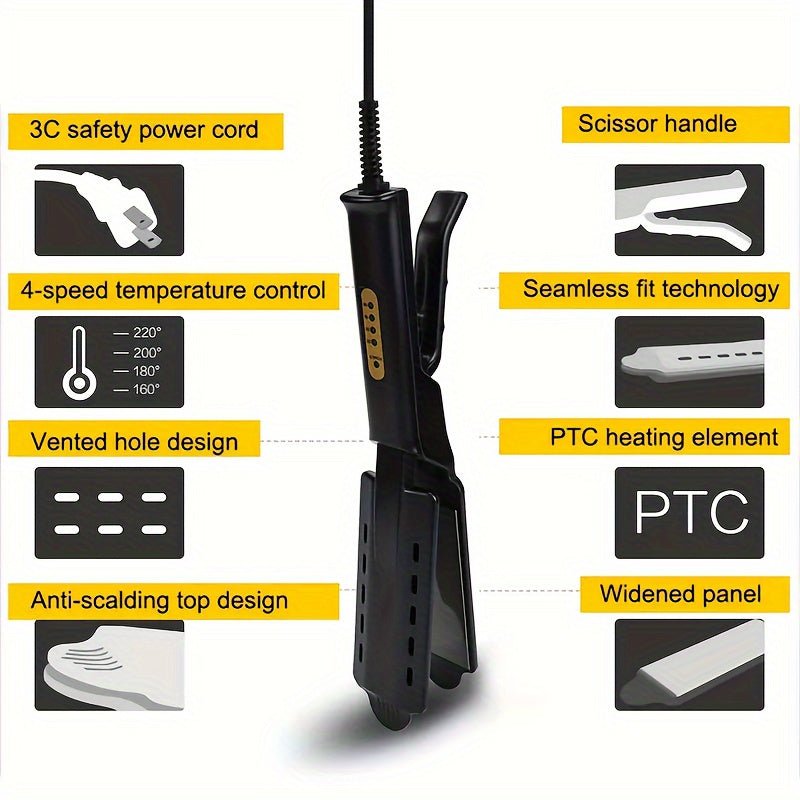 Professional Hair Straightener and Curler 4-Temperature Settings. - Glowstyler