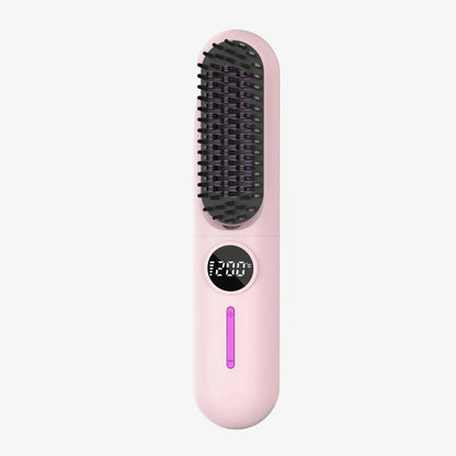 Rechargeable Waterproof Mini Portable Electric Hair Straightening Brush Comb - Glowstyler