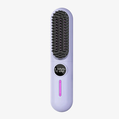 Rechargeable Waterproof Mini Portable Electric Hair Straightening Brush Comb - Glowstyler
