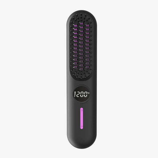 Rechargeable Waterproof Mini Portable Electric Hair Straightening Brush Comb - Glowstyler